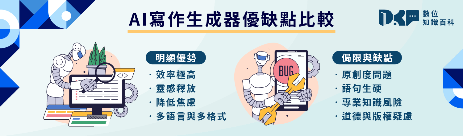 AI 寫作生成器優缺點比較：不是所有創作都適合？