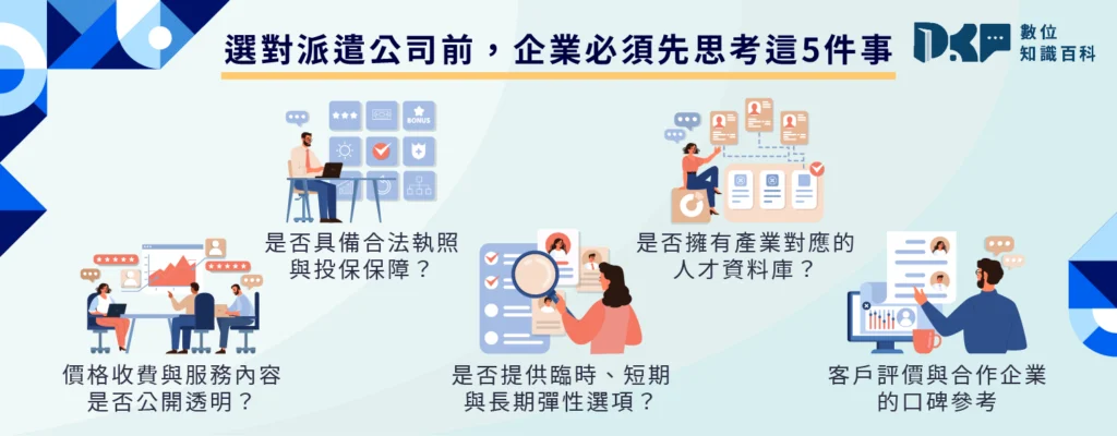 選對派遣公司前，企業必須先思考這5件事